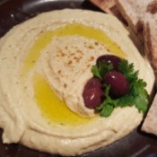 Hummus on plate