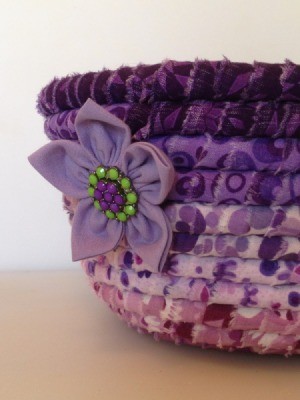 finished bowl with fabric flower