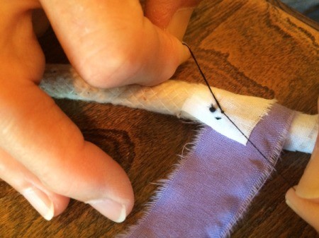 Adding a New Fabric Strip to a Coiled Project