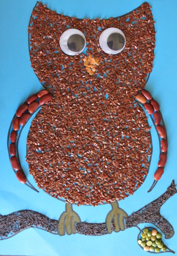 Dried Beans and Grains Owl Mosaic | ThriftyFun