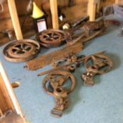 reel mower in pieces
