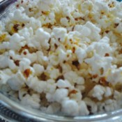 A bowl of popcorn.