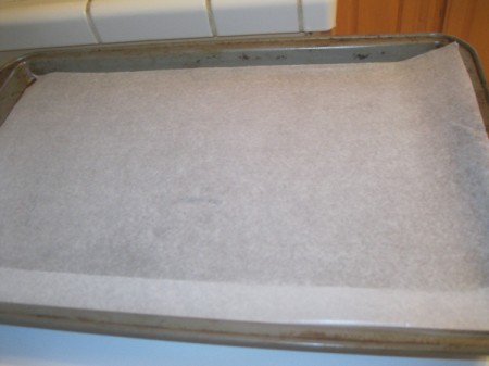 wax paper on trays