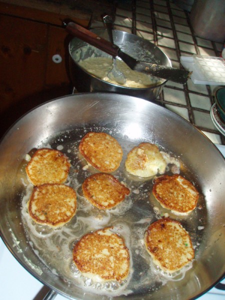 fritters in pan