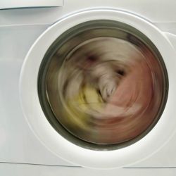 clothes in washer spinning
