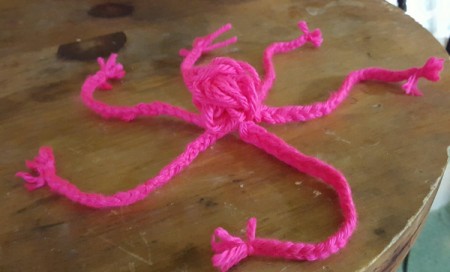 Yarn Octopus Doll - assembling