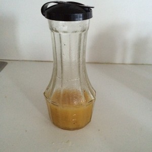 bottle with salad dressing