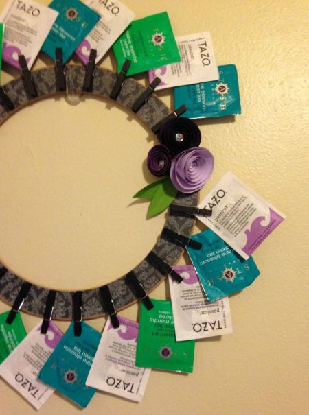 wreath on kitchen wall