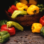 bowl of colorful peppers