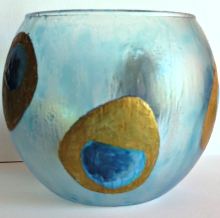 Peacock-Inspired Glass Vase