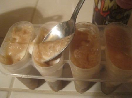 Root Beer Float Popsicles - skimming foam