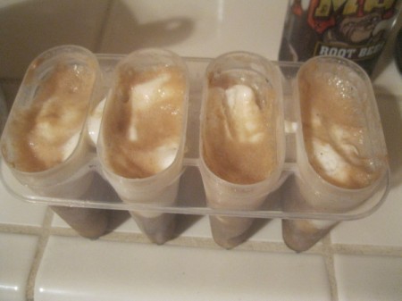 Root Beer Float Popsicles - filled forms
