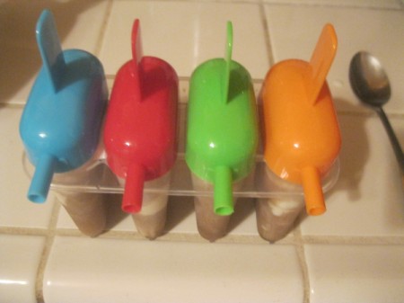 Root Beer Float Popsicles - sticks on forms