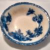 white bowl with dark blue pattern