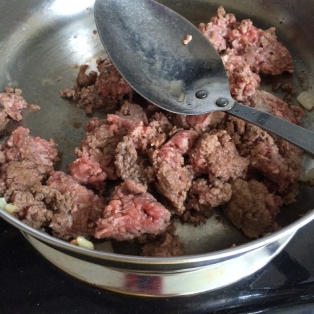 ground beef in pan