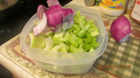 Old Fashioned Potato Salad - cut vegetables