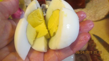 Old Fashioned Potato Salad - cut hard boiled egg