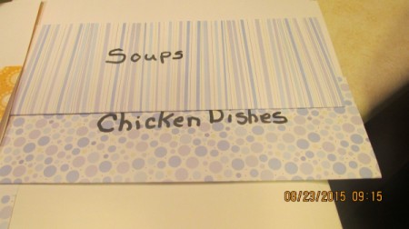 Scrapbook Pockets for Filing Recipes