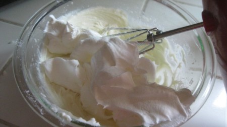 mixing cream cheese and sugar