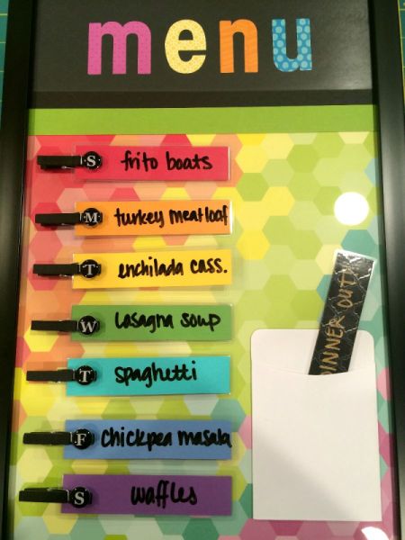 Dinner Menu Board and Meal Baskets