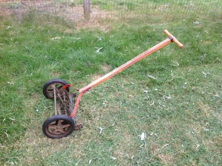 antique push mower