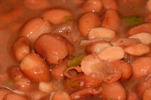 closeup of cooked beans