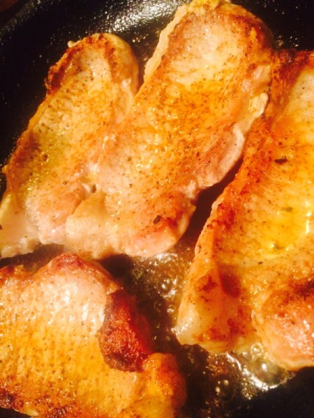 browned pork chops