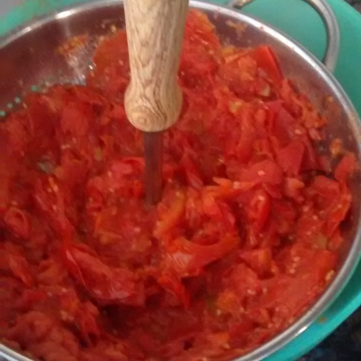 making tomato paste