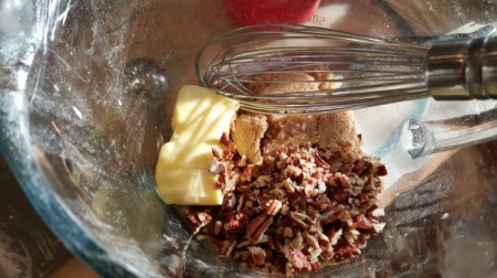 mixing topping