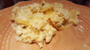 scrambled eggs on plate