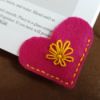 Felt Heart Bookmark - bookmark on corner of book pages