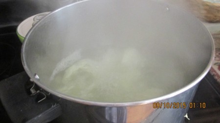 cabbage in boiling water