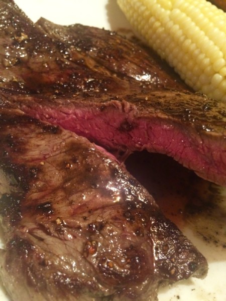 Delicious cooked steak.