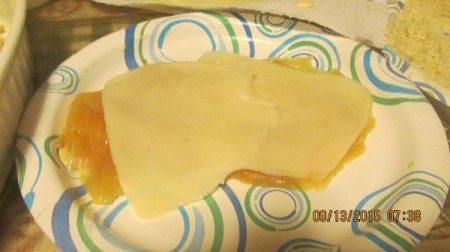 provolone on chicken fillet