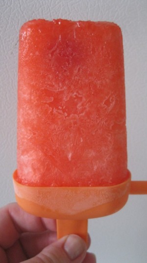 Fizzy Cherry Popsicles - finished popsicle