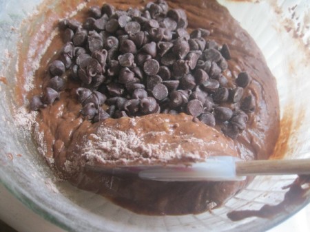 folding in chocolate chips