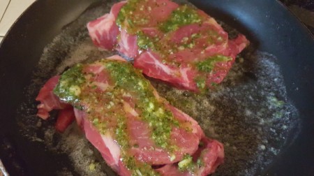 herbs on steak