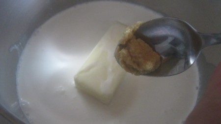 milk & butter in pan