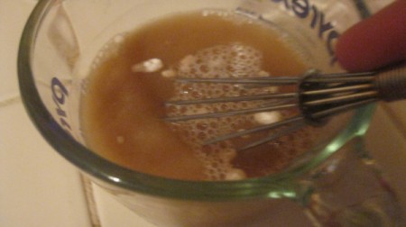 mixing sauce ingredients