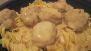 meatballs on pasta