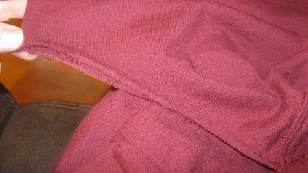 Preparing a t-shirt for a new v-neck.