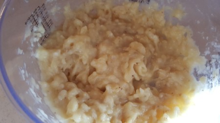 bananas added to batter