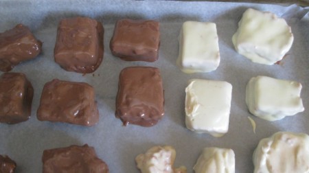 dipped bars on plate