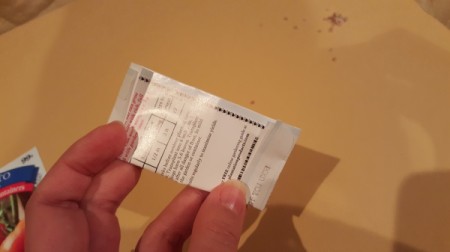 A folded seed packet.