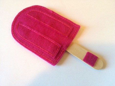 A felt popsicle with a matching stick.