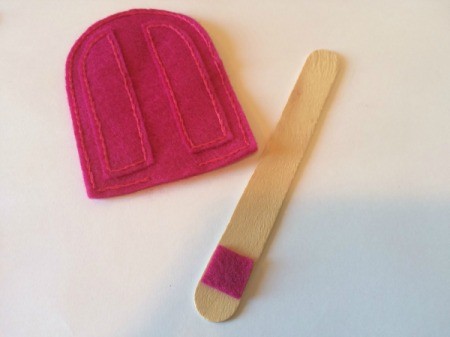 A felt popsicle with a matching stick.