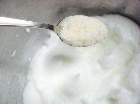 egg white with Parmesean