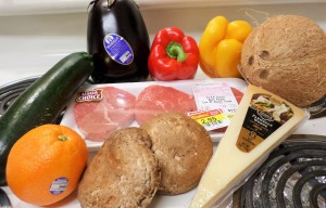 Groceries ready to be cooked for dinner.