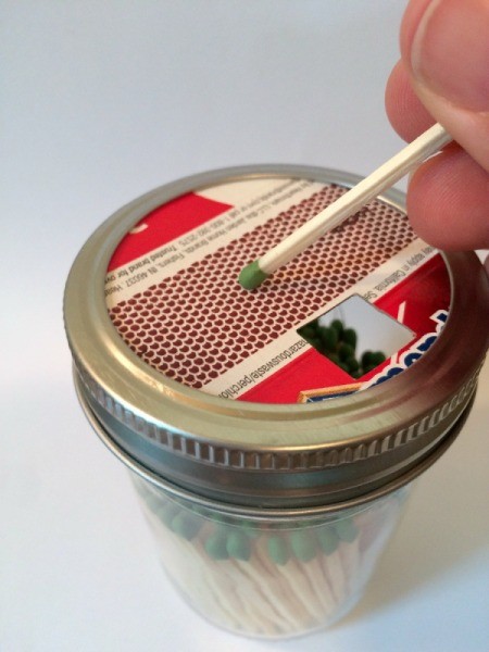 Mason Jar Match Dispenser