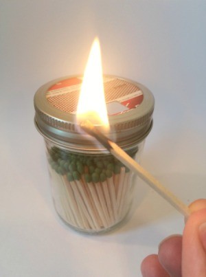 Mason Jar Match Dispenser